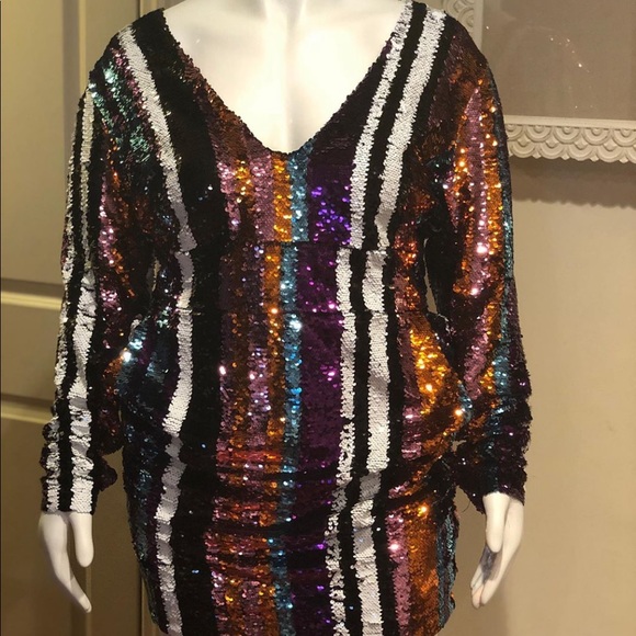 Plus Size Sequin Dress w/ Front pockets - Picture 7 of 8